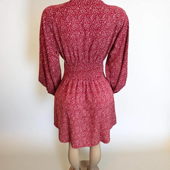 Ruffle Red Wine Flowy Dress - Picture 9 of 9